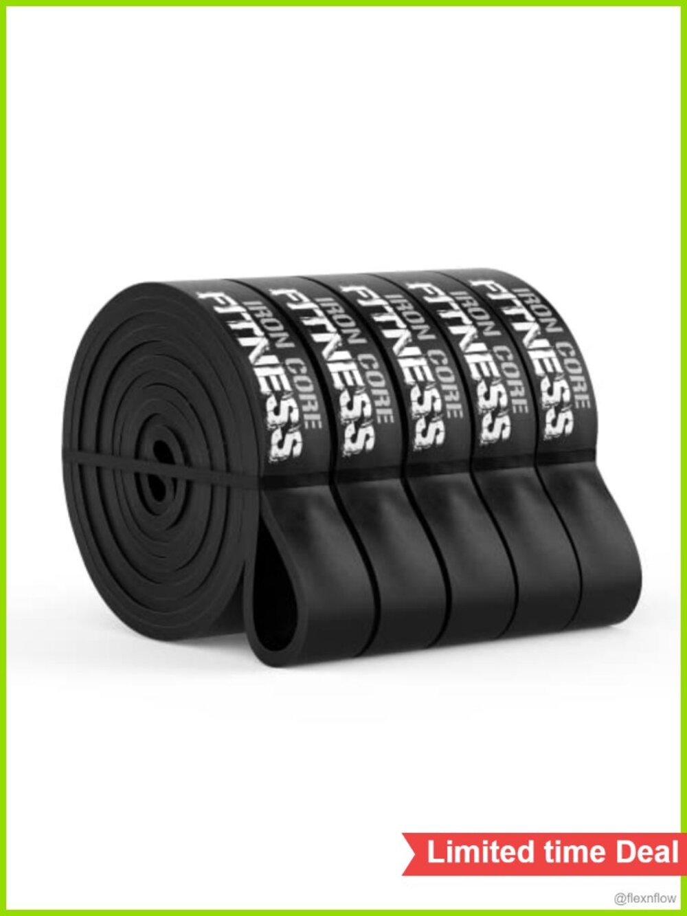 Set of 5 Long Resistance Bands for Strength Training, Pull Ups & Group Workouts